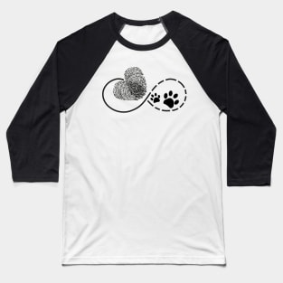 Eternity with finger print heart and dog paw print Baseball T-Shirt